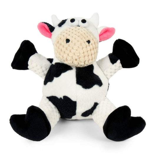 goDog Checkers Fat Cow Plush Dog Toy Small