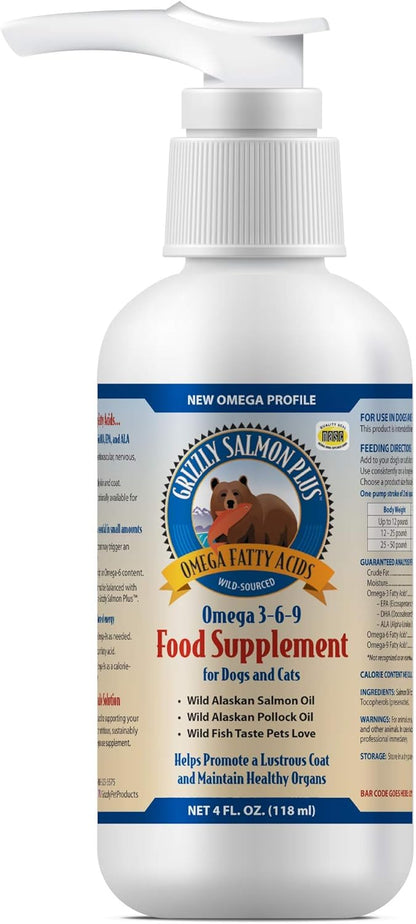 Grizzly Salmon Oil Food Supplement for Dogs and Cats