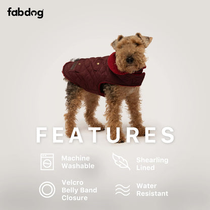 Fabdog Soft & Durable Quilted Shearling Dog Coat