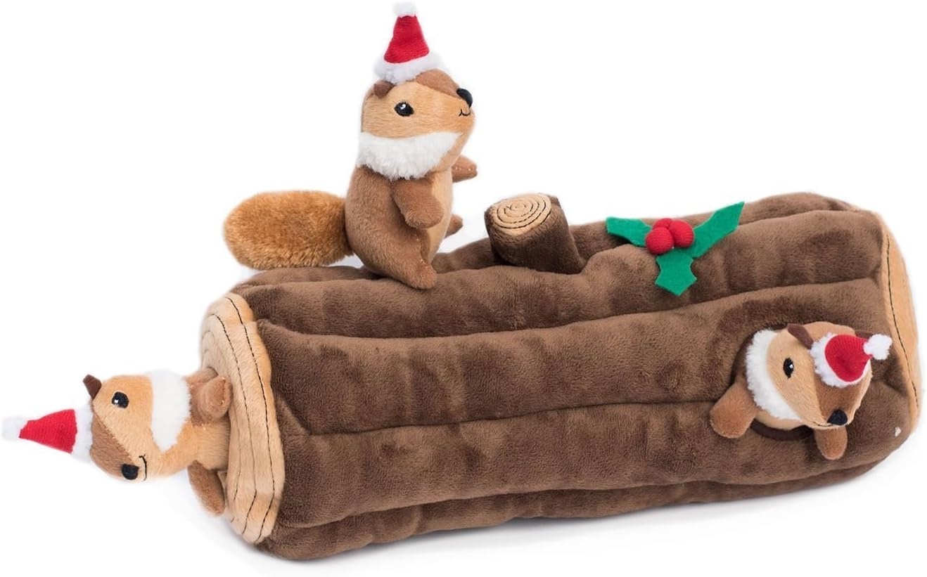 ZippyPaws Holiday Burrow Yule Log