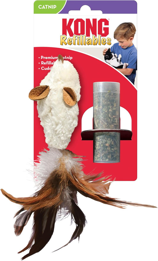 KONG Refillables Feather Mouse Catnip Cat Toy