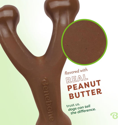 Benebone Dog Wishbone Peanut Butter Flavor Chew Toy