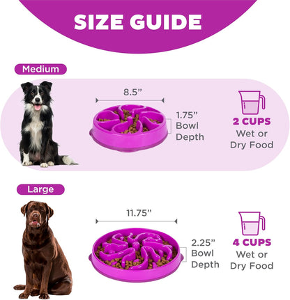 Outward Hound Fun Feeder Slo Bowl, Purple, Medium/Mini