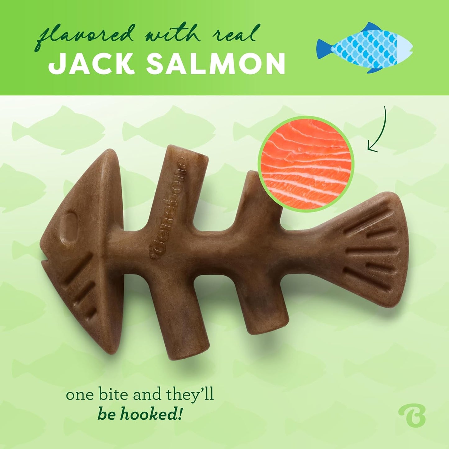 Benebone Dog Jack Salmon Flavor Fishbone Chew Toy