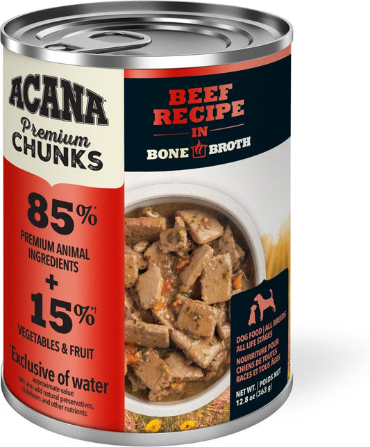 ACANA Premium Chunks Beef Recipe in Bone Broth Grain-Free Wet Dog Food