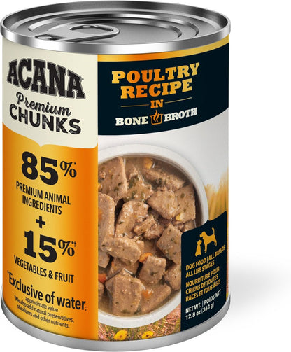 ACANA Premium Chunks Poultry Recipe in Bone Broth Grain-Free Wet Dog Food