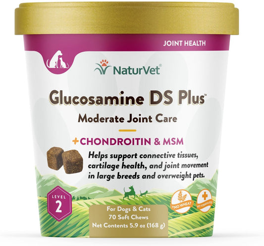 NaturVet Glucosamine DS Plus Moderate Joint Care Chews for Dogs and Cats