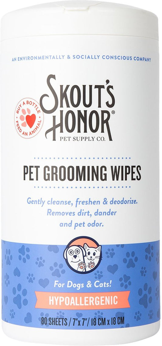 Skout’s Honor Grooming Wipes for Dogs and Cats, 80 count
