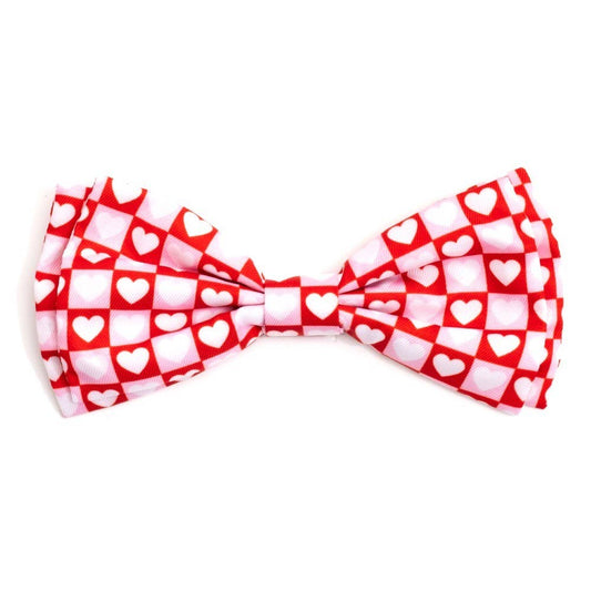Worthy Dog - Colorblock Hearts Bow Tie