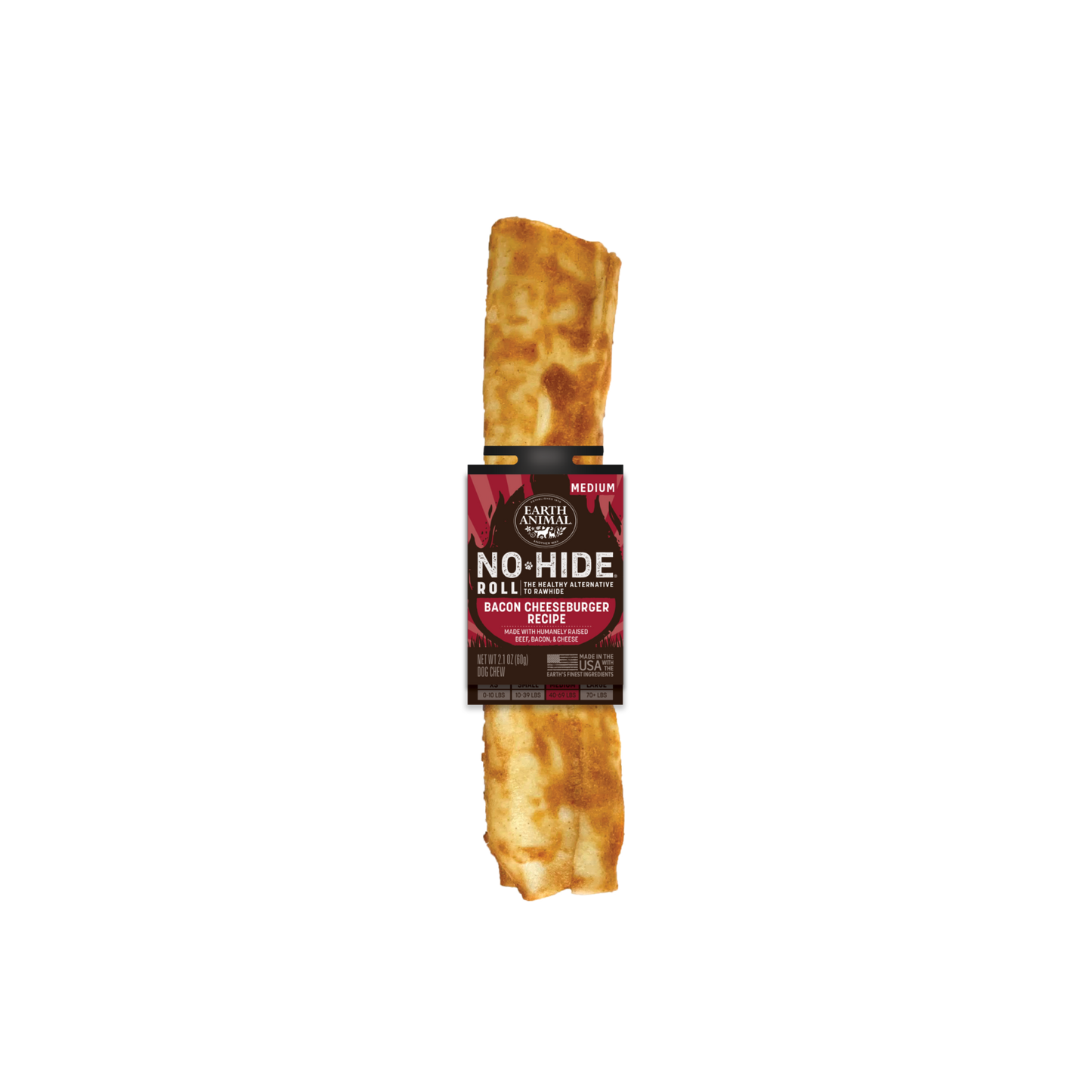 Earth Animal No-Hide Dog Bacon Cheeseburger Roll Treat