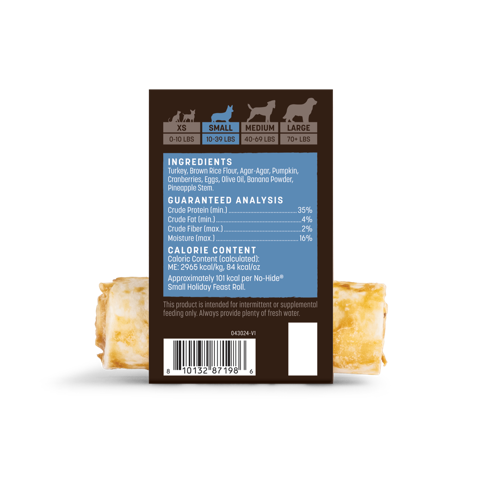 Earth Animal No-Hide Dog Holiday Feast Roll Treat