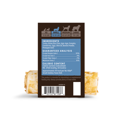 Earth Animal No-Hide Dog Holiday Feast Roll Treat