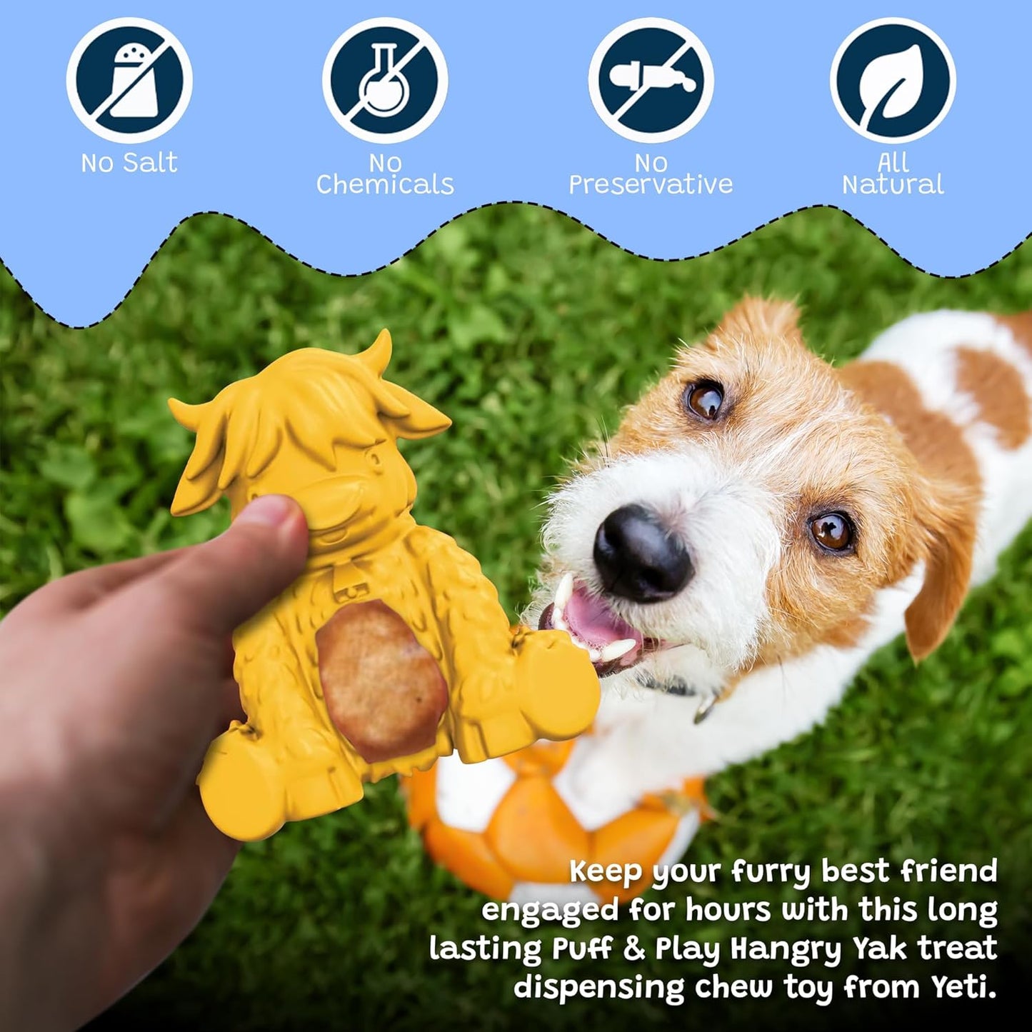 Yeti Dog Chew Puff & Play Hangry Yak Dog Chew Treat Dispenser