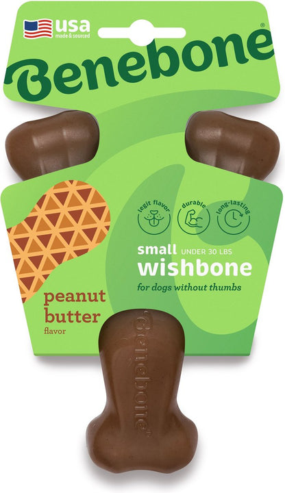 Benebone Dog Wishbone Peanut Butter Flavor Chew Toy
