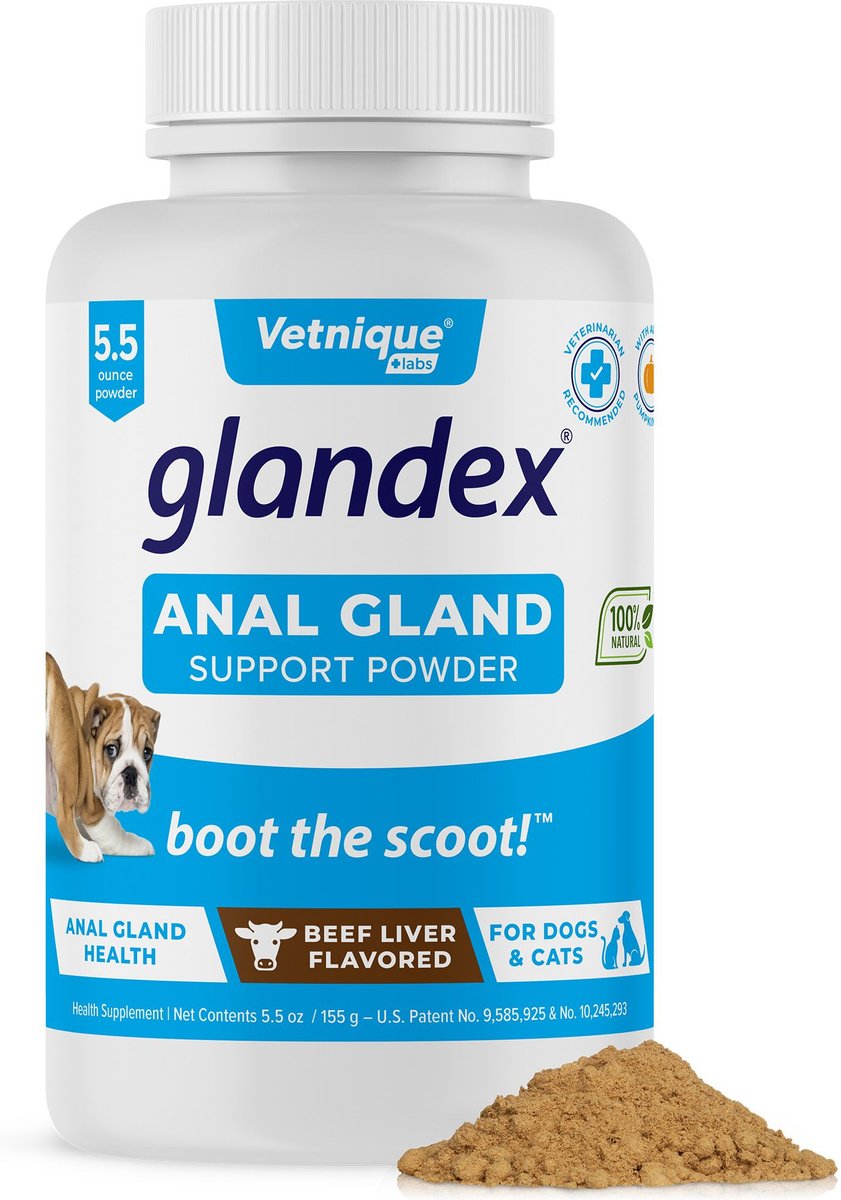 Vetnique Labs Glandex Beef Liver Flavored Pumpkin Fiber Powder Supplement for Dogs and Cats