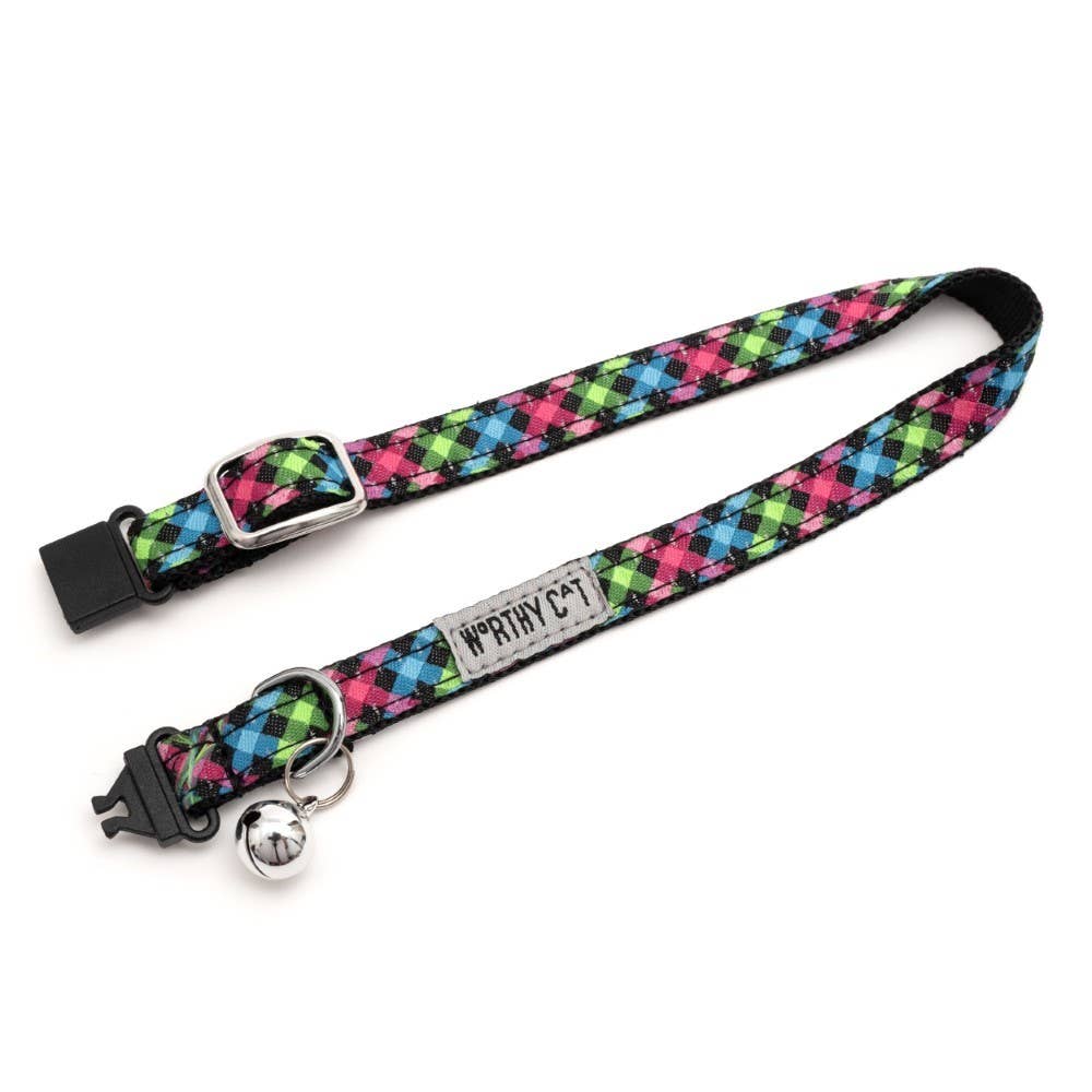 The Worthy Dog - Carnival Check Cat Collar