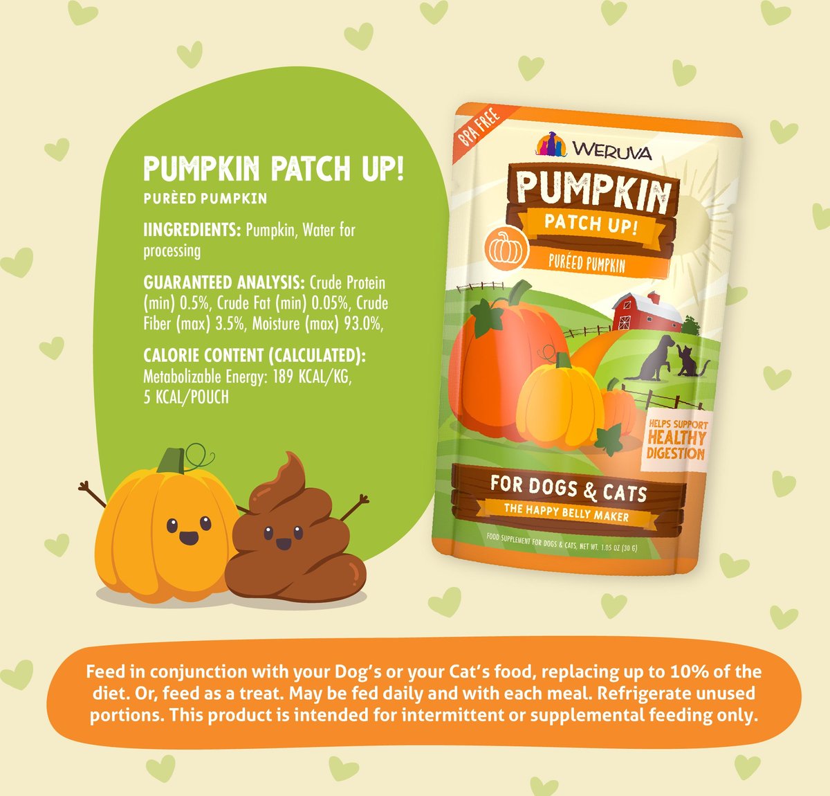 Weruva Pumpkin Patch Up! Dog and Cat Food Supplement for Dogs and Cats