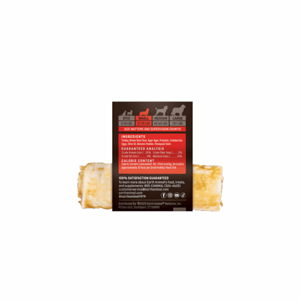 Earth Animal No-Hide Dog Holiday Feast Roll Treat