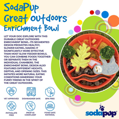 SodaPup Enrichment Slow Feeder Bowl, Great Outdoors