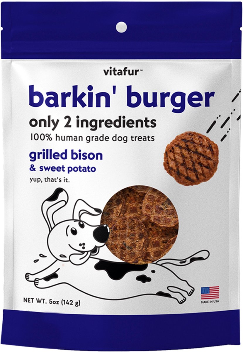 Vitafur Barkin' Burger Grilled Bison Dehydrated Dog Treats