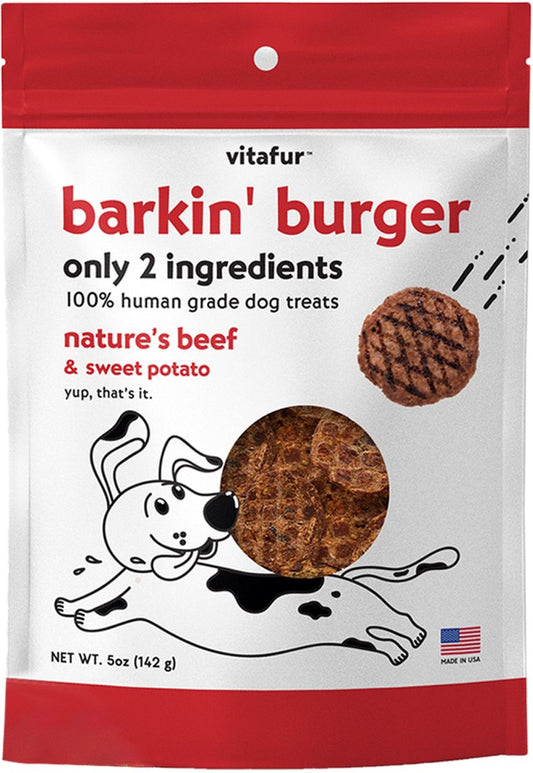 Vitafur Barkin Burger Nature's Beef Dehydrated Dog Treats