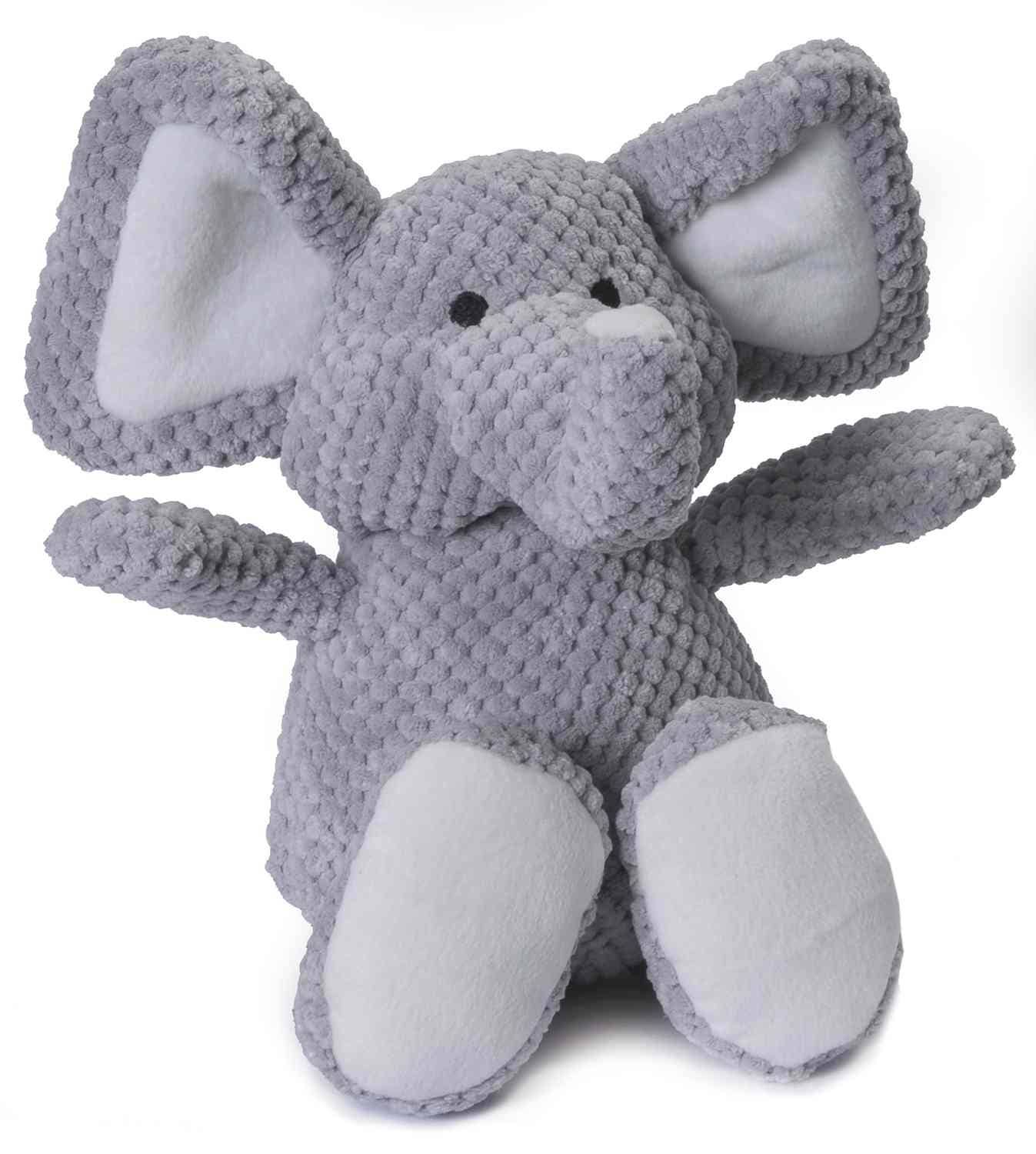 goDog Checkers Elephant Plush Dog Toy Grey, Large