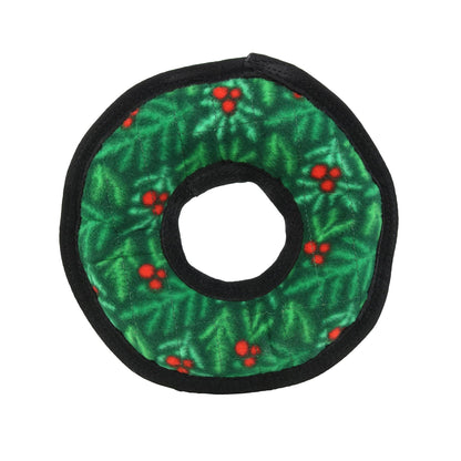 Tuffy Holiday Medium Ring Wreath, Durable Squeaky Dog Toy