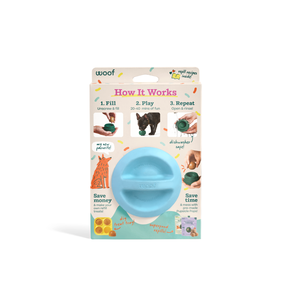 Woof Party Pupsicle Dog Treat Dispenser Toy