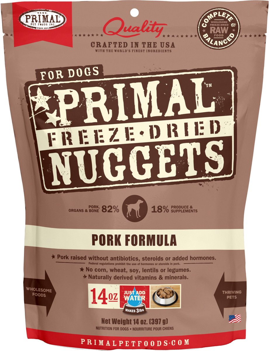 Primal Dog Freeze-Dried Grain Free Pork Recipe Nuggets