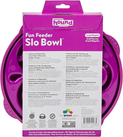 Outward Hound Fun Feeder Slo Bowl, Purple, Large