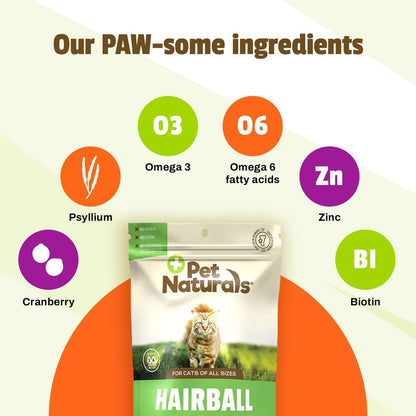 Pet Naturals Cat Hairball Chews, 30 count