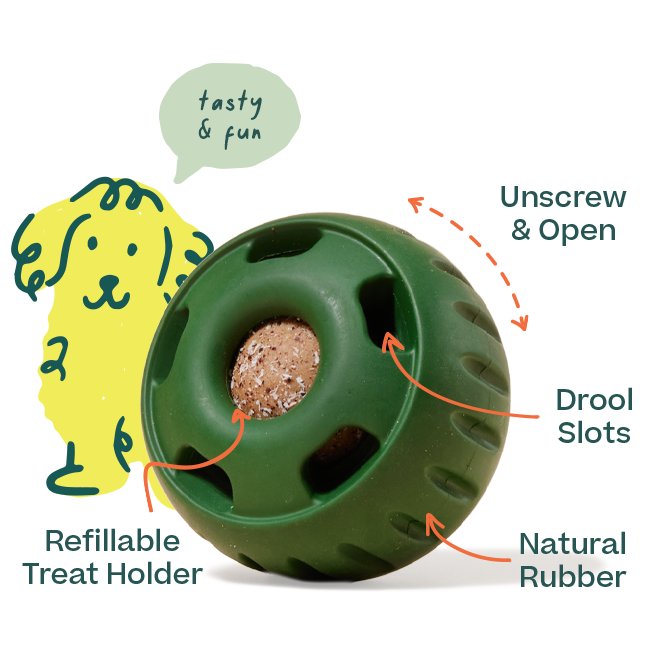 Woof Pupsicle Long Lasting Refillable Dog Treat Dispenser Toy, Green