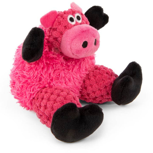 goDog Checkers Just For Me Sitting Pig Plush Dog Toy Mini