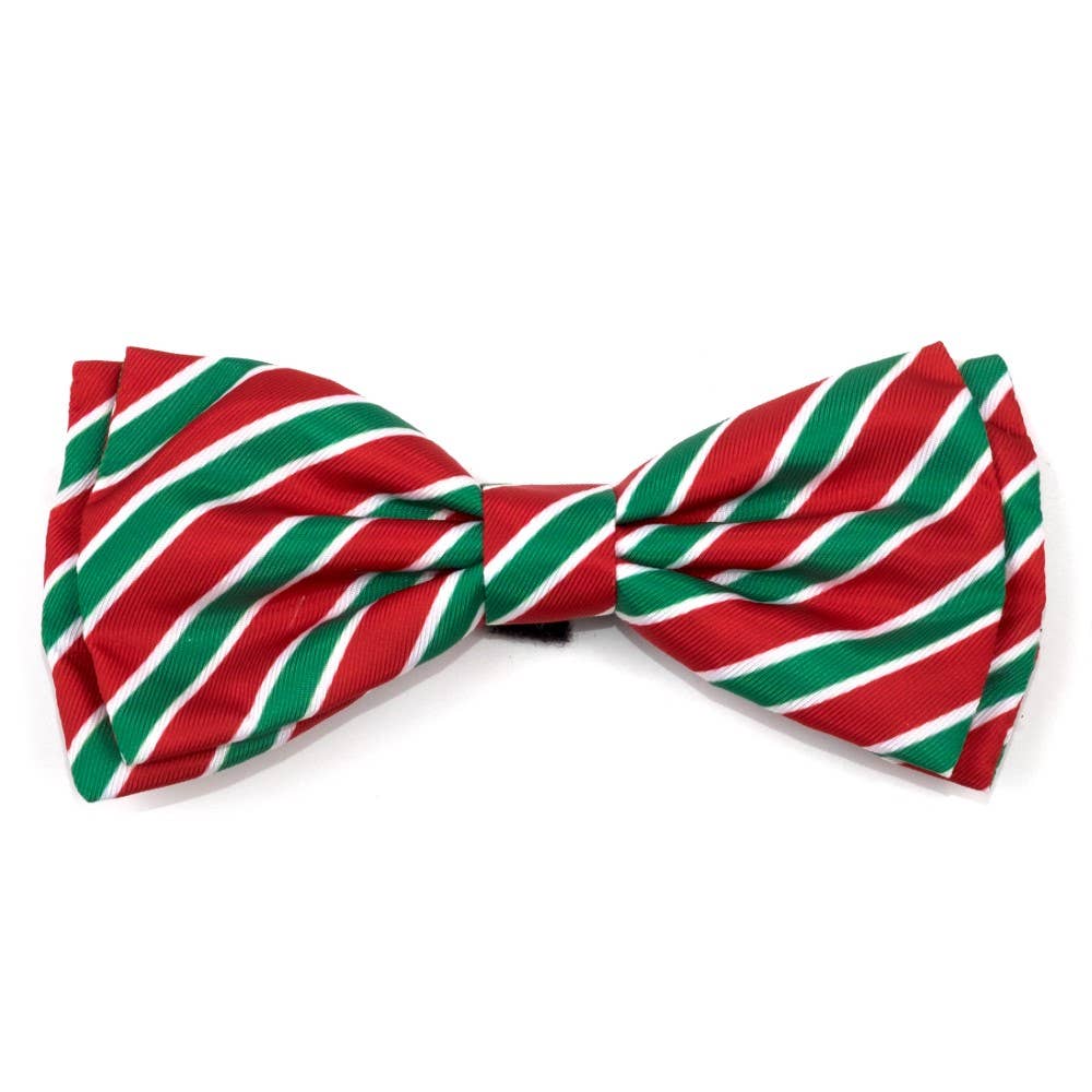 The Worthy Dog - Holiday Stripe Bow Tie