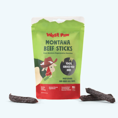 West Paw Montana Beef Sticks High-Protein Air-Dried Dog Treats