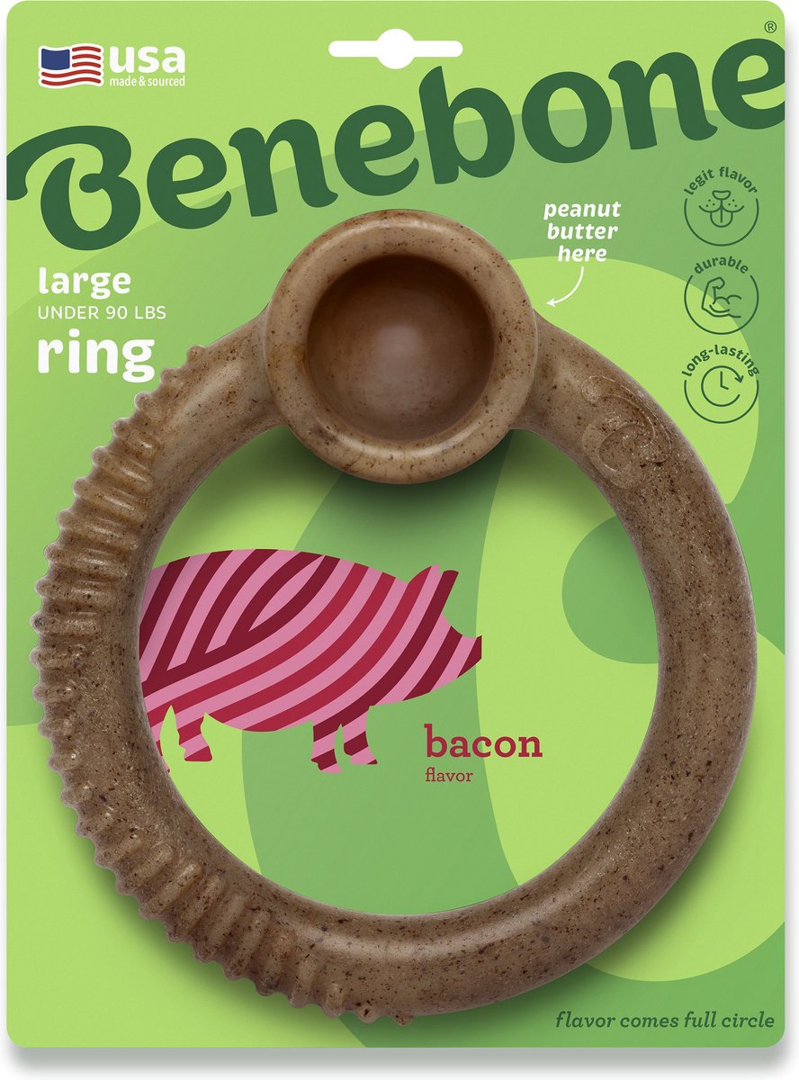 Benebone Dog Ring Bacon Flavor Chew Toy