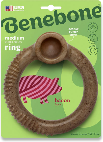 Benebone Dog Ring Bacon Flavor Chew Toy