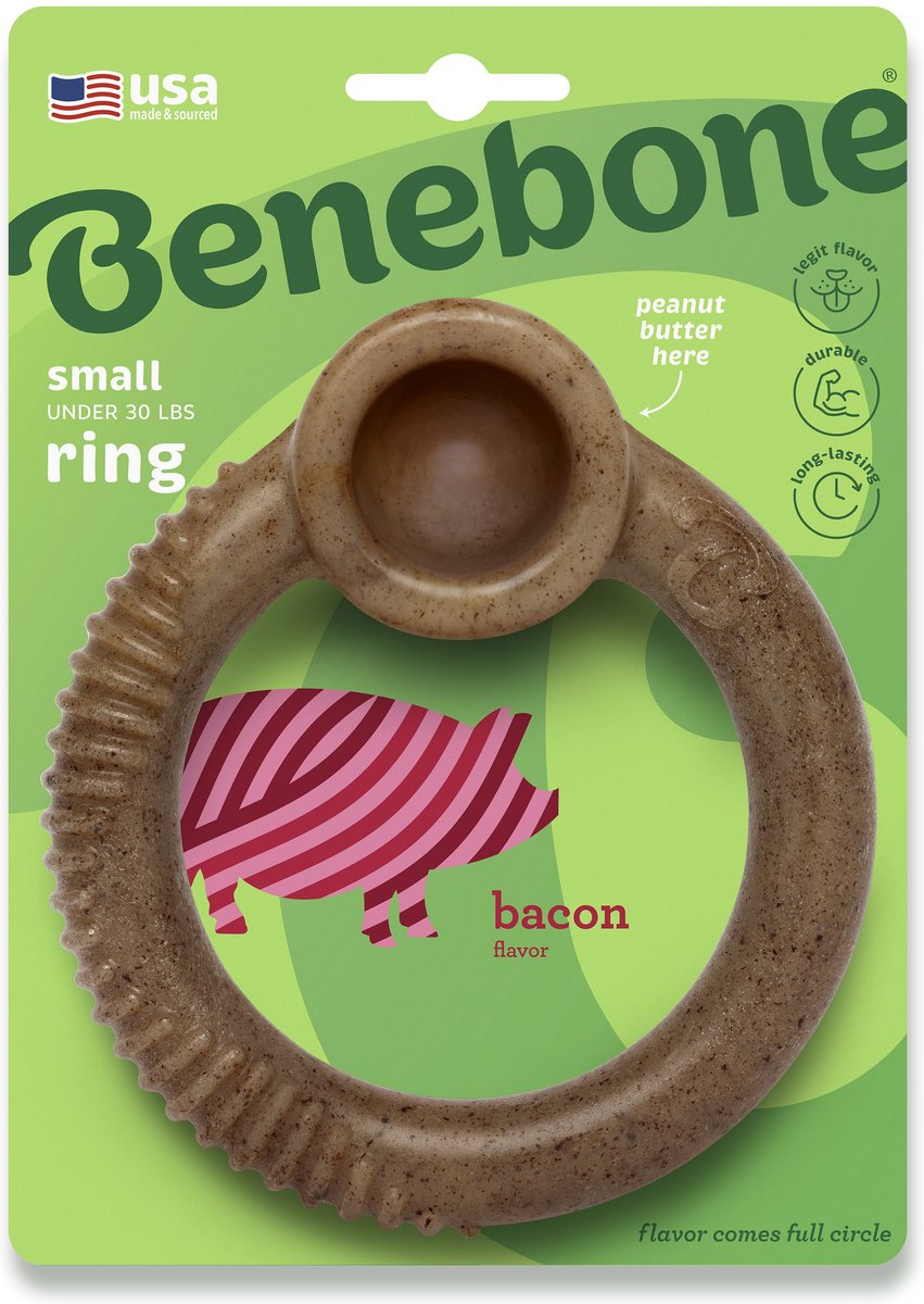 Benebone Dog Ring Bacon Flavor Chew Toy