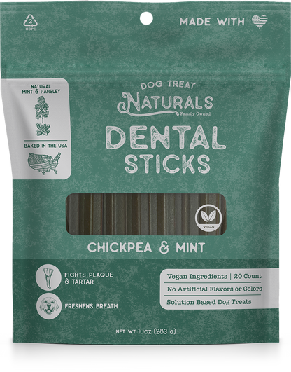 Dog Treat Naturals Chickpea & Mint Dental Sticks