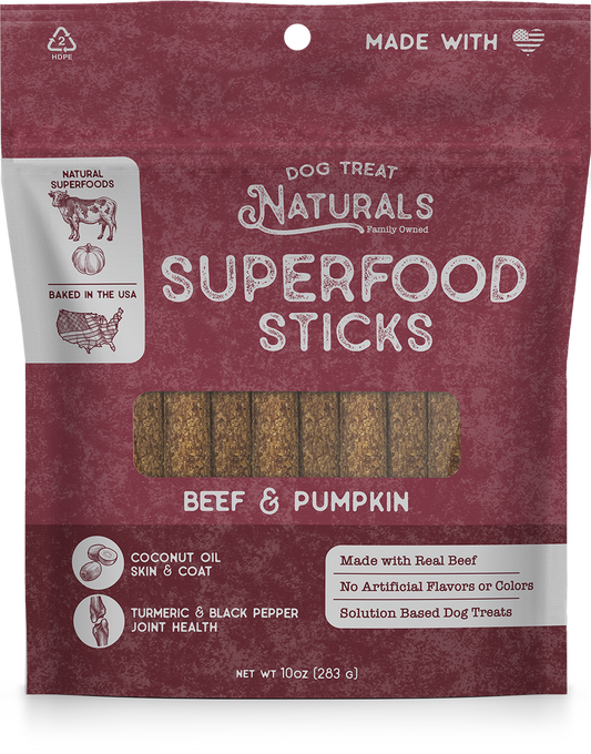Dog Treat Naturals Superfood Sticks Beef & Pumpkin Dog Treats