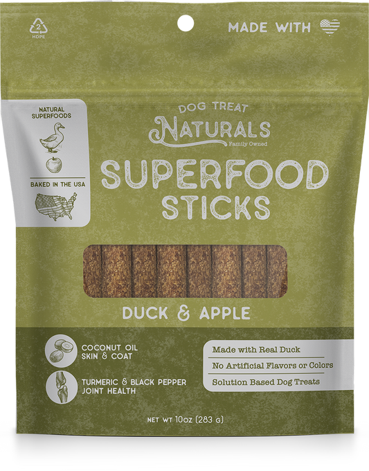 Dog Treat Naturals Superfood Sticks Duck & Apple Dog Treats