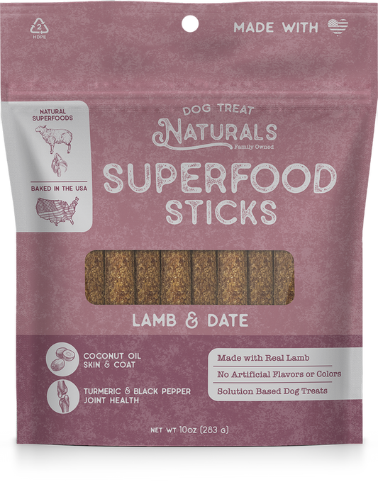 Dog Treat Naturals Superfood Sticks Lamb & Date Dog Treats