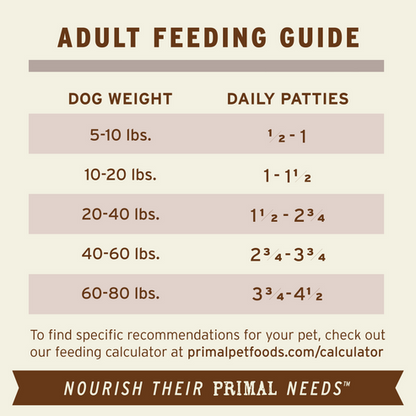 Primal Venison Formula Patties Frozen Dog Food