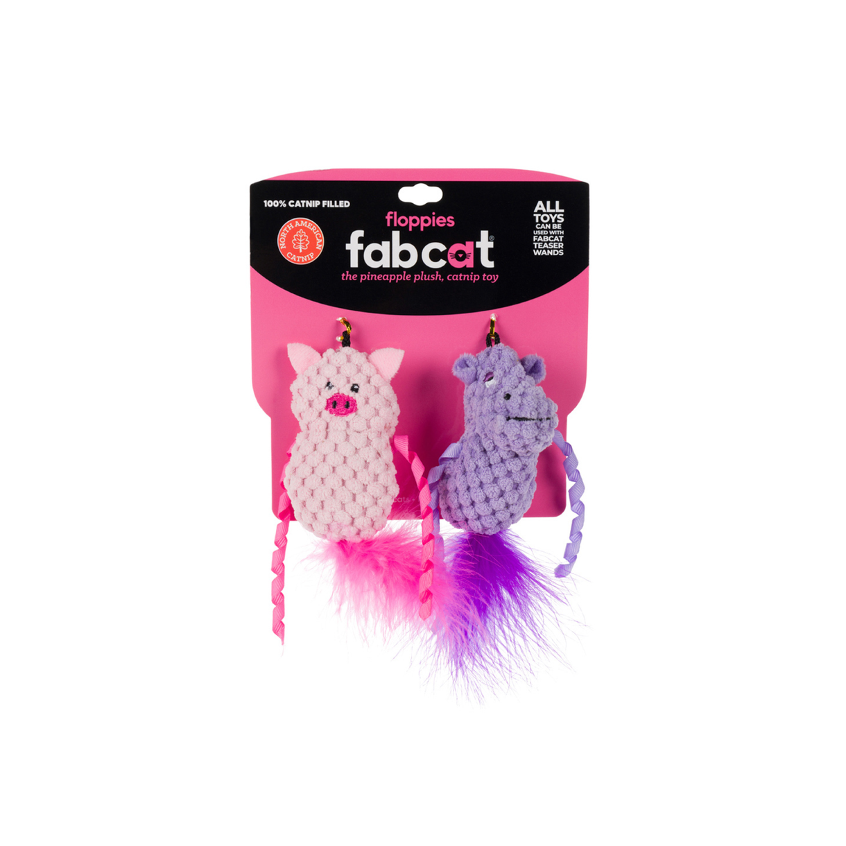 Fabcat Floppy Pig/Hippo 2-Pack Cat Toy
