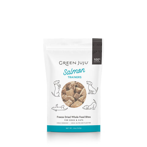 Green Juju Salmon Trainers Freeze-Dried Single-Ingredient Treats for Dogs and Cats