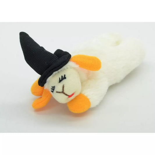 Multipet Halloween Lamb Chop w/ Black Witch Hat Cat Toy
