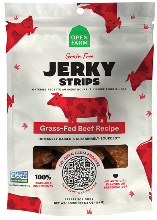 Open Farm Dog Grain Free Grass-Fed Beef Jerky Strips