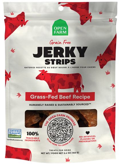 Open Farm Dog Grain Free Grass-Fed Beef Jerky Strips