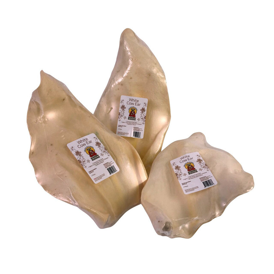 Barking Buddha Dog White Cow Ear Treat