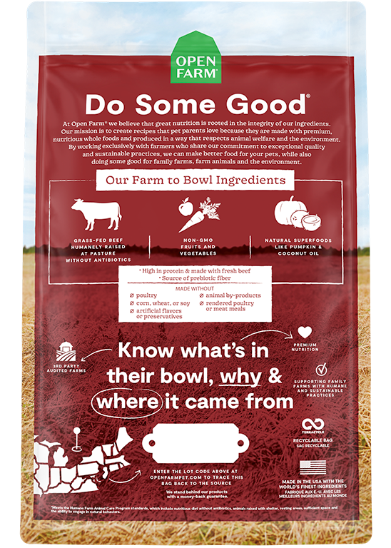 Open Farm Dog Grain Free Grassfed Beef Dry Food